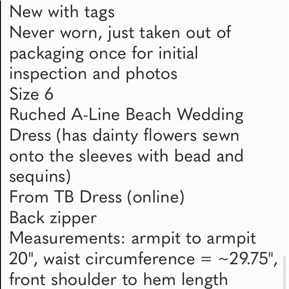 NWT Size 6 Ruched A-Line Beach Wedding Dre… - Picture 2 of 10